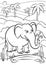 Coloring pages. Animals. Cute elephant.