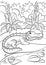 Coloring pages. Animals. Little cute alligator