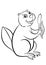 Coloring pages. Animals. Little cute beaver.