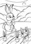 Coloring pages. Animals. Little cute rabbit.