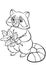 Coloring pages. Animals. Little cute raccoon.