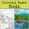 Coloring Pages: Birds. Cute duck.