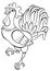 Coloring pages. Birds. Cute rooster.