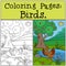 Coloring Pages: Birds. Little cute duck.