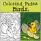 Coloring Pages: Birds. Little cute duckling in the egg.