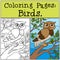 Coloring Pages: Birds. Little cute owl.