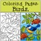 Coloring Pages: Birds. Little cute titmouse.