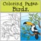 Coloring Pages: Birds. Little cute toucan.