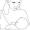 Coloring Pages - Breastfeeding - women feeding baby colorful hand drawn vector illustration on white background for world