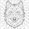 Coloring pages for childrens, line art vector wolf illustration design. Black contour isolated on white background.