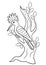 Coloring pages. Cute beautiful hoopoe sits on the tree branch