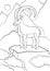 Coloring pages. Cute ibex with great horns.