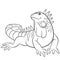 Coloring pages. Cute iguana smiles.