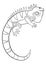 Coloring pages. Cute iguana smiles.