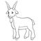 Coloring pages. Farm animals. Cute billy goat smiles.