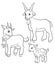 Coloring pages. Farm animals. Goat family.