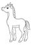 Coloring pages. Farm animals. Little cute foal.