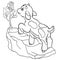 Coloring pages. Farm animals. Little cute goatling