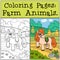 Coloring Pages: Farm Animals. Little cute pony .