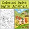 Coloring Pages: Farm Animals. Little cute pony.