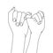 Coloring Pages - finger locked pinky promise, promise gesture, flat colorful illustration of people for friendship day. hand-drawn