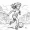 Coloring Pages: Girl Playing Soccer With Lively Street Scenes And Adventure Themed Illustrations