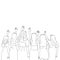 Coloring Pages - a group of girls waving their hands in the air, friends time, flat colorful illustration of people for friendship