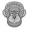 Coloring pages with head of Monkey, Gorilla, zentangle illustration for adult anti stress Coloring books or tattoo design with hi