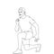 Coloring Pages - Male athlete Hand-drawn Illustration on white background