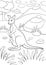 Coloring pages. Mother kangaroo with her little baby.