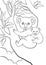 Coloring pages. Mother koala with her little cute sleeping baby sits on the tree