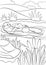 Coloring pages. Mother otter swims with her baby