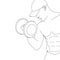 Coloring Pages - Muscular men with dumbbell weights, Hand Drawn Illustration