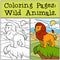 Coloring Pages: Wild Animals. Cute beautiful lion .