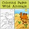 Coloring Pages: Wild Animals. Cute camel.