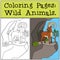 Coloring Pages: Wild Animals. Cute ibex smiles.