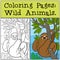 Coloring Pages: Wild Animals. Cute lazy sloth