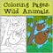 Coloring Pages: Wild Animals. Cute lazy sloth