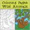 Coloring Pages: Wild Animals. Cute lazy sloth