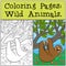 Coloring Pages: Wild Animals. Cute lazy sloth