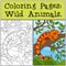 Coloring Pages: Wild Animals. Cute orange iguana.