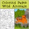 Coloring Pages: Wild Animals. Cute orange iguana.