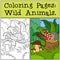 Coloring Pages: Wild Animals. Little cute hedgehog.