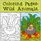 Coloring Pages: Wild Animals. Little cute hedgehog.