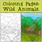 Coloring Pages: Wild Animals. Little cute numbat on the log