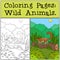 Coloring Pages: Wild Animals. Little cute numbat on the log