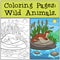 Coloring Pages: Wild Animals. Little cute otter smiles