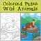 Coloring Pages: Wild Animals. Little cute otter smiles