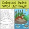 Coloring Pages: Wild Animals. Little cute otter smiles