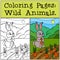 Coloring Pages: Wild Animals. Little cute rabbit.